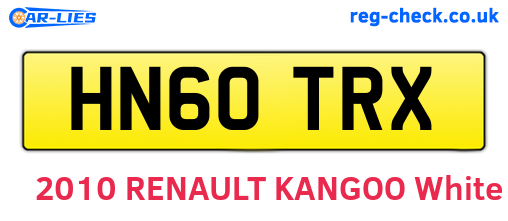HN60TRX are the vehicle registration plates.