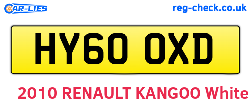 HY60OXD are the vehicle registration plates.