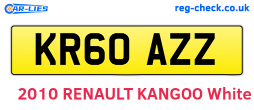 KR60AZZ are the vehicle registration plates.