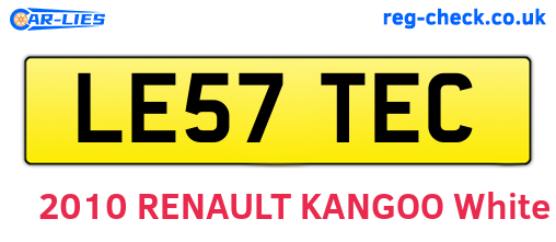 LE57TEC are the vehicle registration plates.