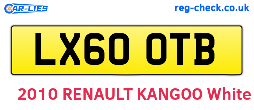 LX60OTB are the vehicle registration plates.