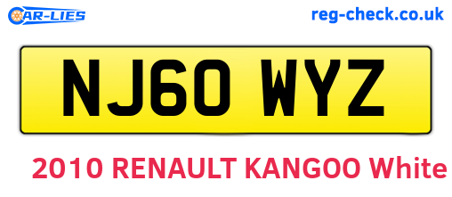 NJ60WYZ are the vehicle registration plates.