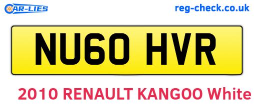 NU60HVR are the vehicle registration plates.