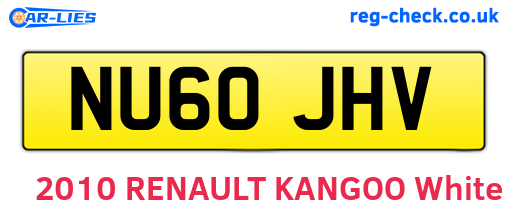 NU60JHV are the vehicle registration plates.