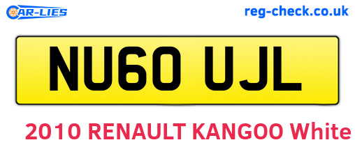 NU60UJL are the vehicle registration plates.