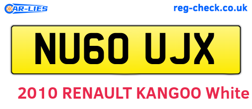 NU60UJX are the vehicle registration plates.