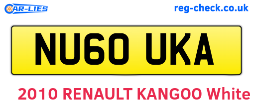 NU60UKA are the vehicle registration plates.
