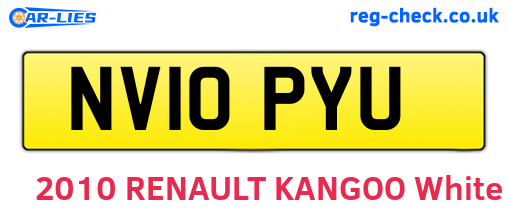 NV10PYU are the vehicle registration plates.