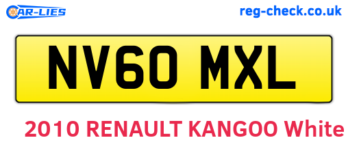 NV60MXL are the vehicle registration plates.