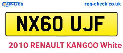 NX60UJF are the vehicle registration plates.