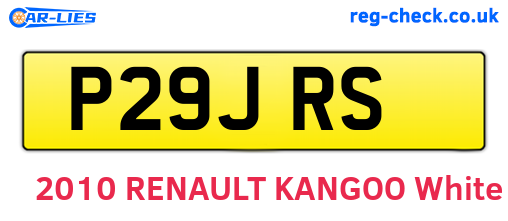 P29JRS are the vehicle registration plates.