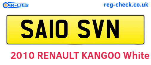 SA10SVN are the vehicle registration plates.