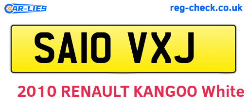 SA10VXJ are the vehicle registration plates.