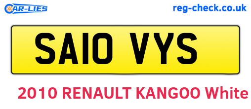 SA10VYS are the vehicle registration plates.