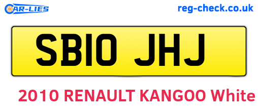 SB10JHJ are the vehicle registration plates.