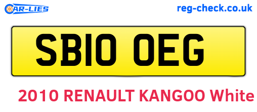 SB10OEG are the vehicle registration plates.