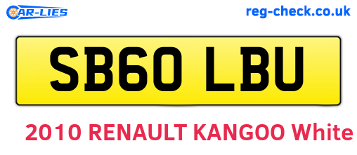 SB60LBU are the vehicle registration plates.