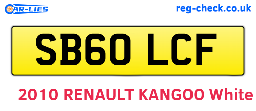 SB60LCF are the vehicle registration plates.