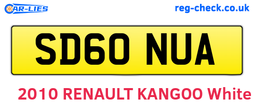 SD60NUA are the vehicle registration plates.