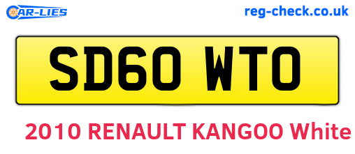 SD60WTO are the vehicle registration plates.