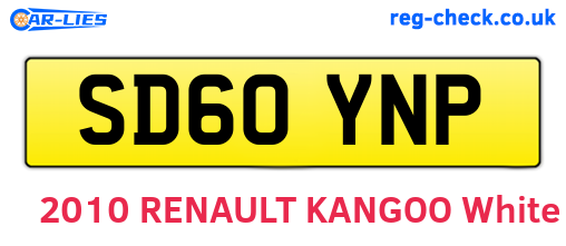 SD60YNP are the vehicle registration plates.