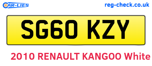 SG60KZY are the vehicle registration plates.