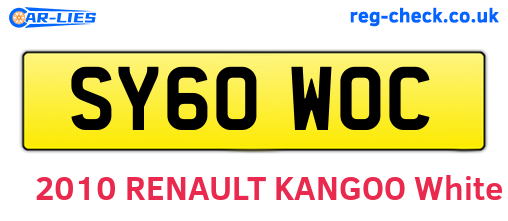 SY60WOC are the vehicle registration plates.