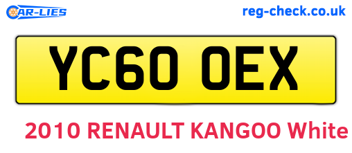 YC60OEX are the vehicle registration plates.