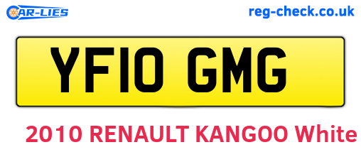 YF10GMG are the vehicle registration plates.