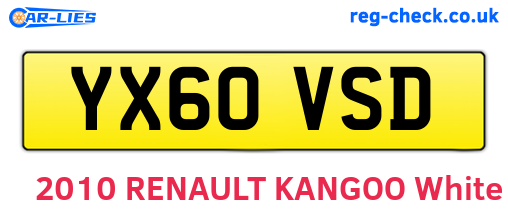 YX60VSD are the vehicle registration plates.