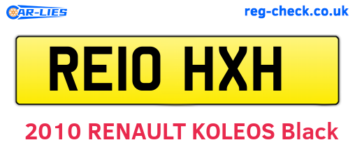 RE10HXH are the vehicle registration plates.