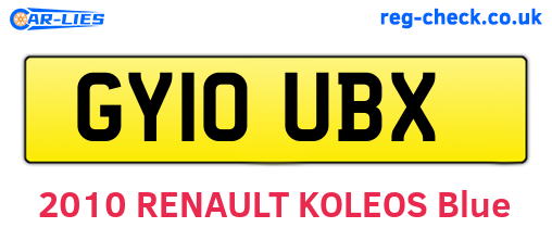 GY10UBX are the vehicle registration plates.