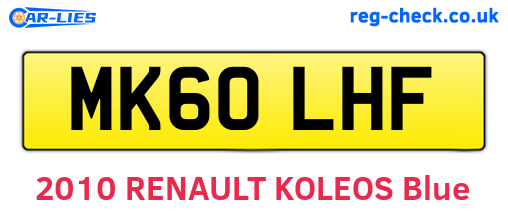 MK60LHF are the vehicle registration plates.