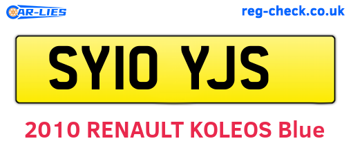 SY10YJS are the vehicle registration plates.