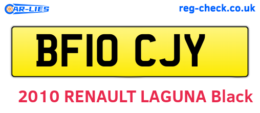 BF10CJY are the vehicle registration plates.