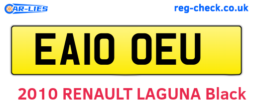 EA10OEU are the vehicle registration plates.
