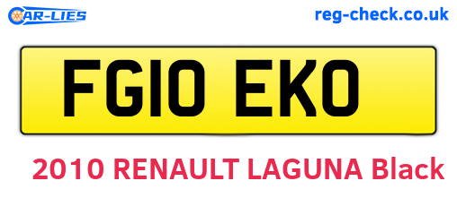 FG10EKO are the vehicle registration plates.