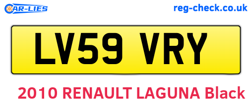 LV59VRY are the vehicle registration plates.