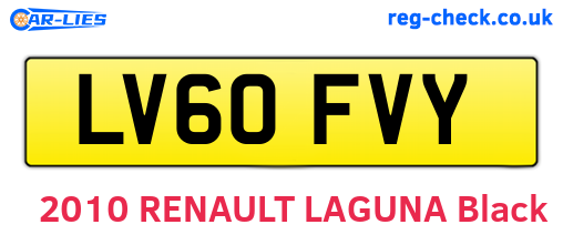 LV60FVY are the vehicle registration plates.