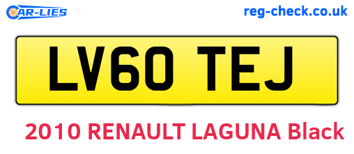 LV60TEJ are the vehicle registration plates.