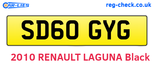 SD60GYG are the vehicle registration plates.