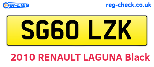 SG60LZK are the vehicle registration plates.