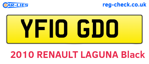 YF10GDO are the vehicle registration plates.