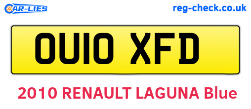 OU10XFD are the vehicle registration plates.