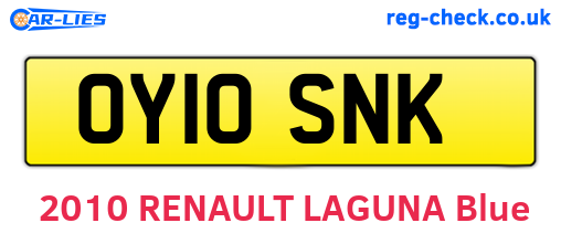 OY10SNK are the vehicle registration plates.