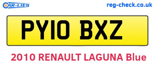 PY10BXZ are the vehicle registration plates.