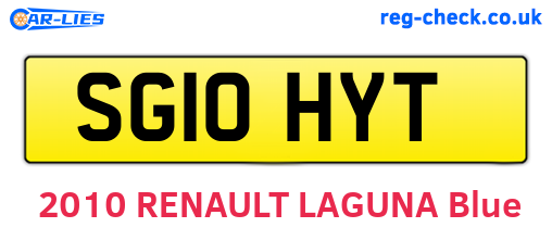 SG10HYT are the vehicle registration plates.