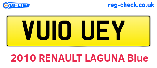 VU10UEY are the vehicle registration plates.