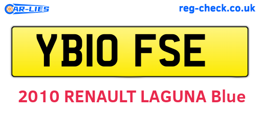 YB10FSE are the vehicle registration plates.