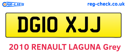 DG10XJJ are the vehicle registration plates.